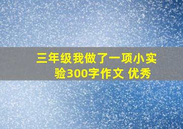 三年级我做了一项小实验300字作文 优秀